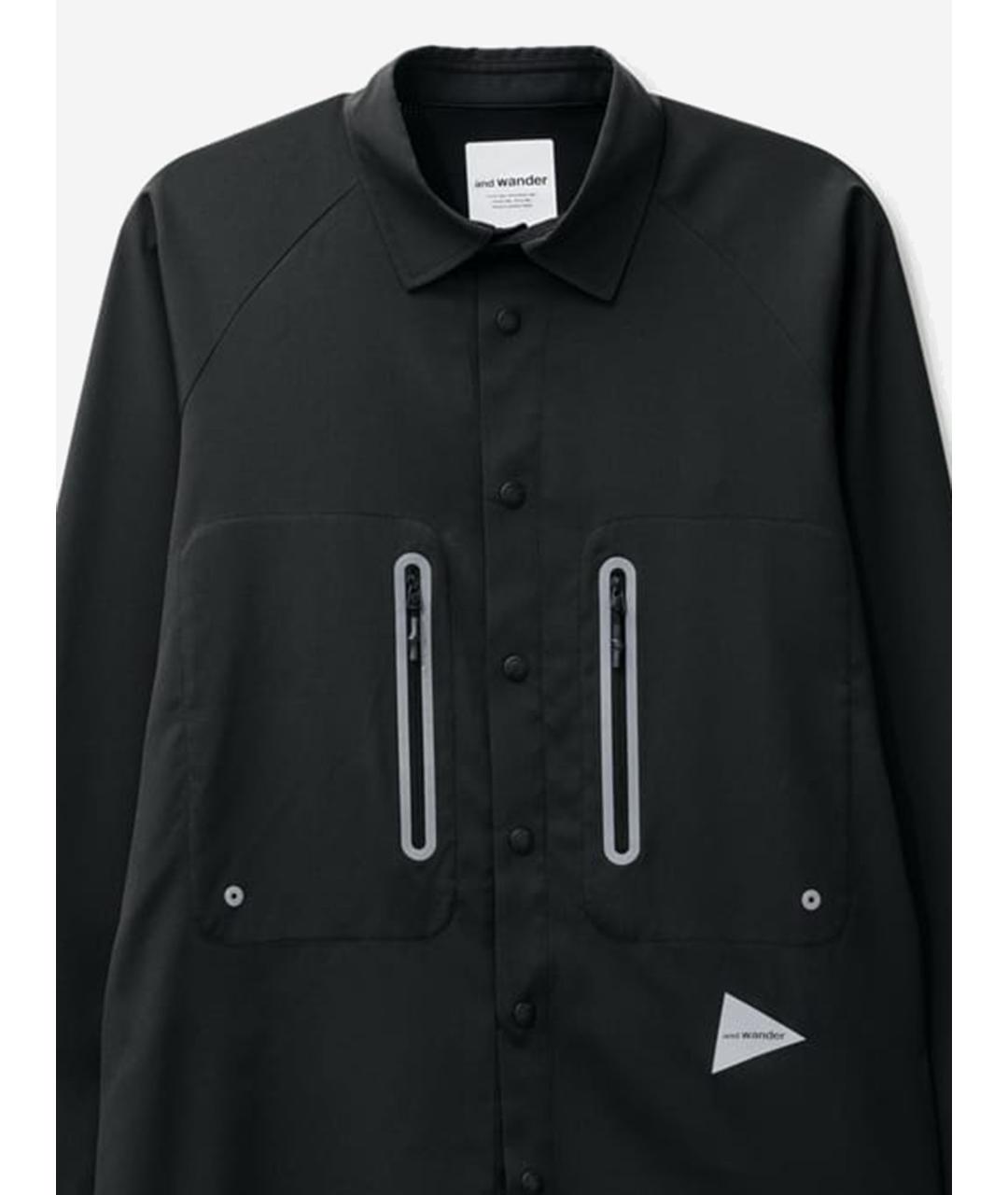 AND WANDER Черная кэжуал рубашка, фото 3
