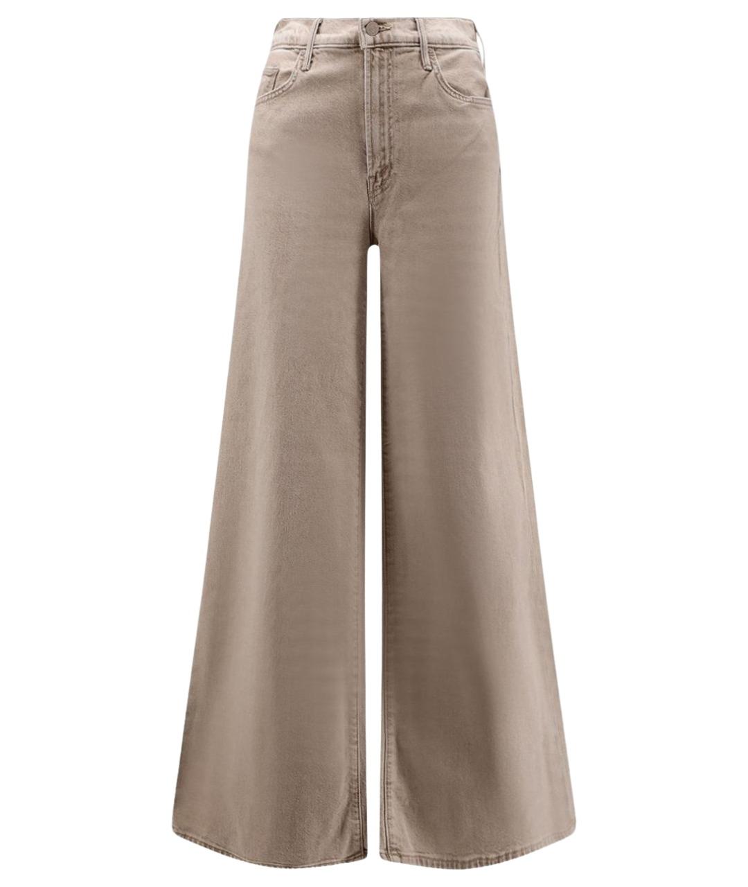 MOTHER Бежевые хлопковые прямые джинсы, фото 1