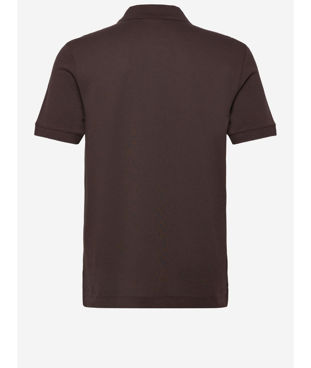 HUGO BOSS Коричневое хлопковое поло с коротким рукавом, фото 2