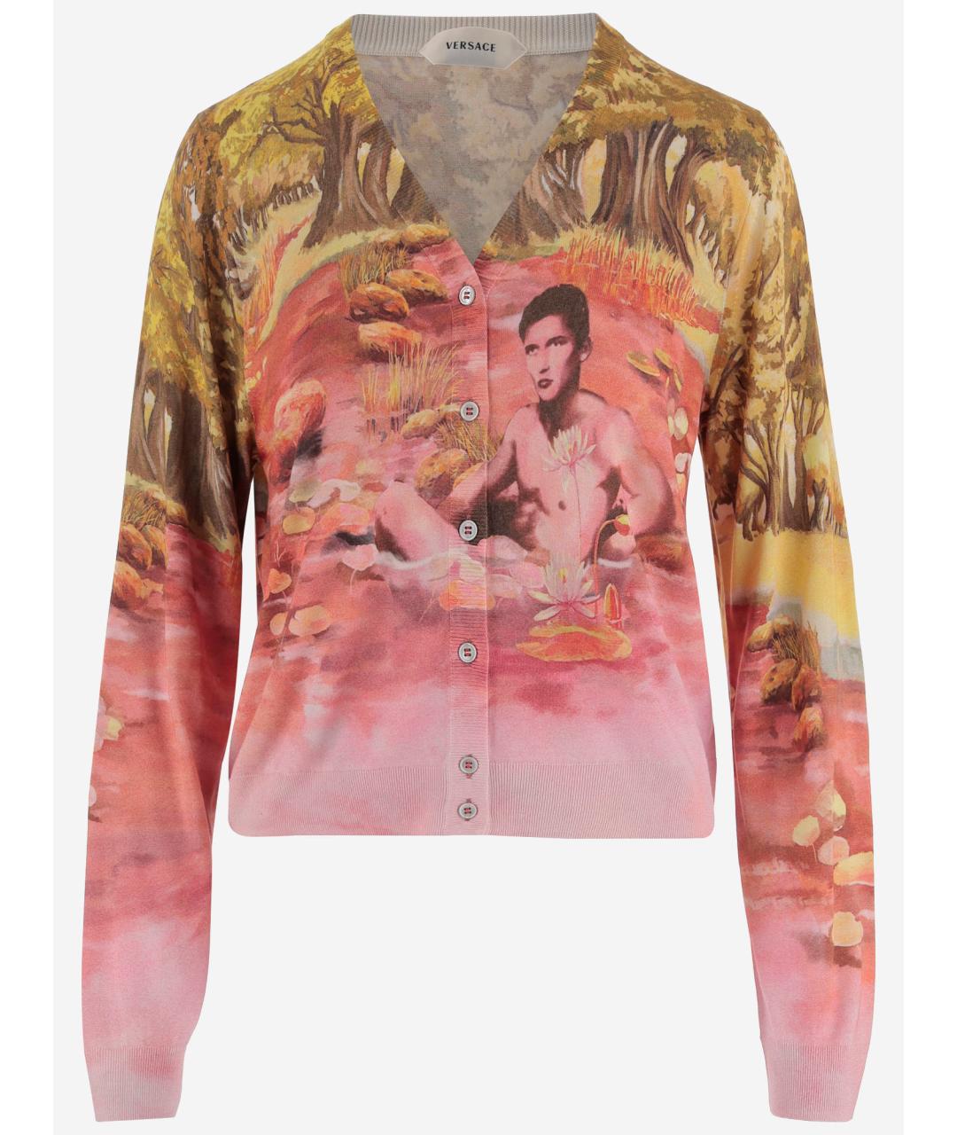 VERSACE Мульти шелковый кардиган, фото 4