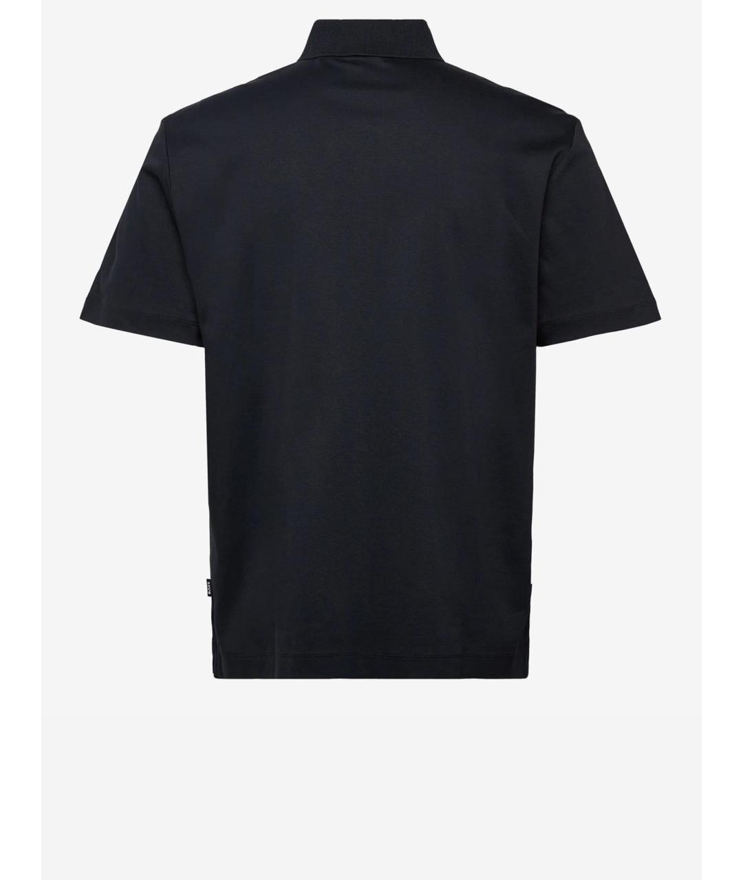 HUGO BOSS Синее хлопковое поло с коротким рукавом, фото 2