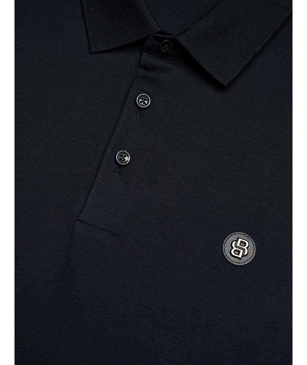 HUGO BOSS Синее хлопковое поло с коротким рукавом, фото 3