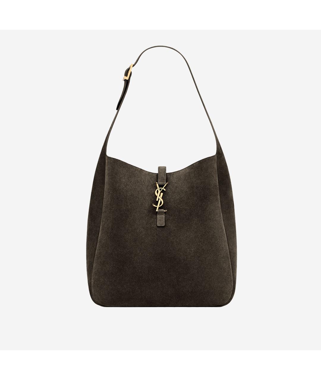 SAINT LAURENT Зеленая замшевая сумка через плечо, фото 5