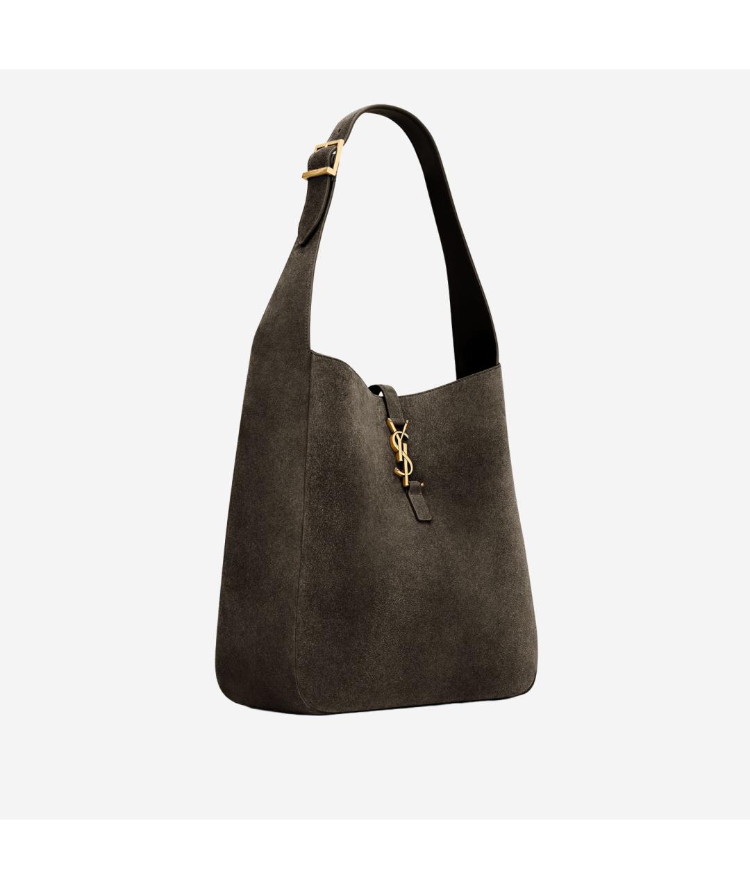 SAINT LAURENT Зеленая замшевая сумка через плечо, фото 2