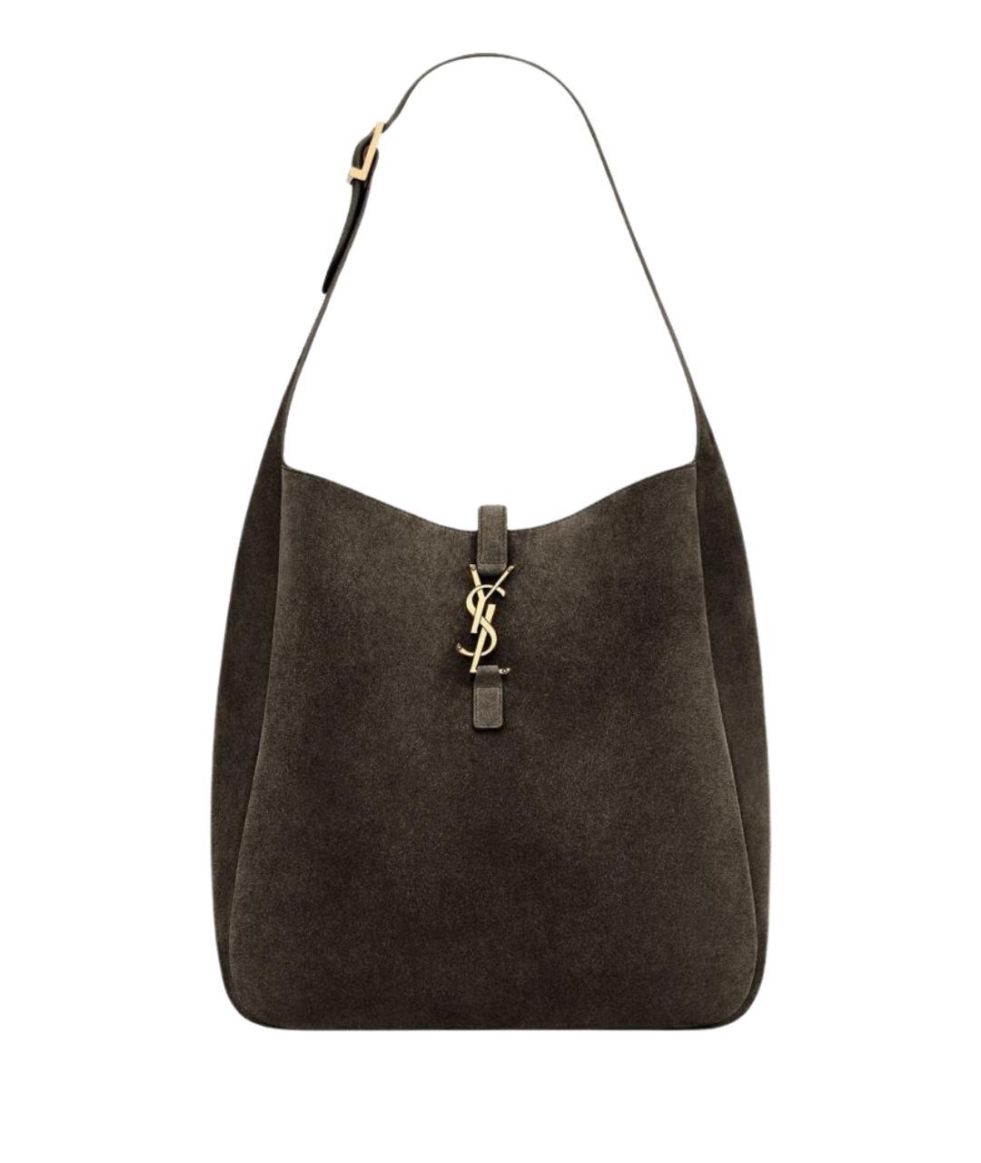SAINT LAURENT Зеленая замшевая сумка через плечо, фото 1