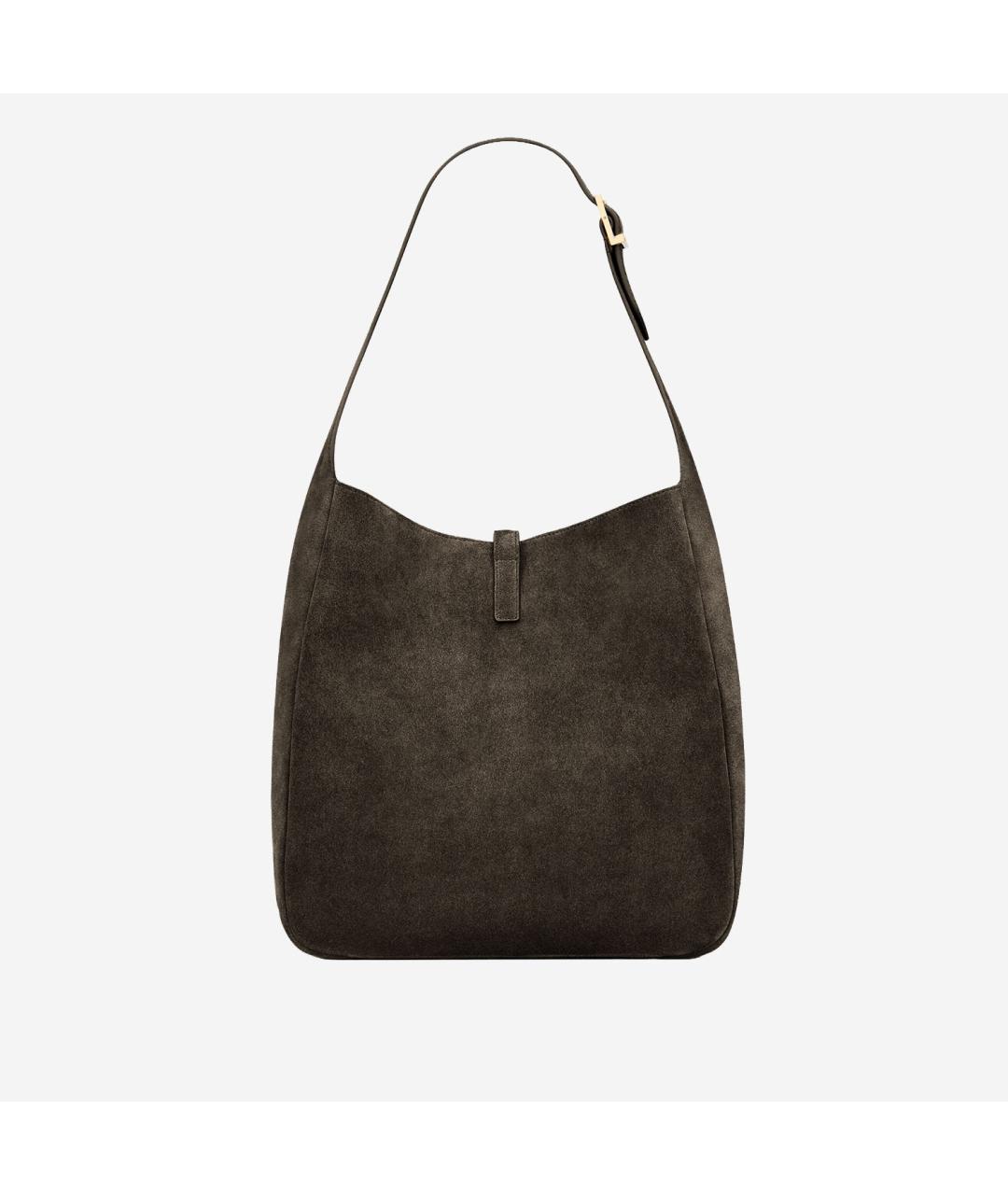 SAINT LAURENT Зеленая замшевая сумка через плечо, фото 3