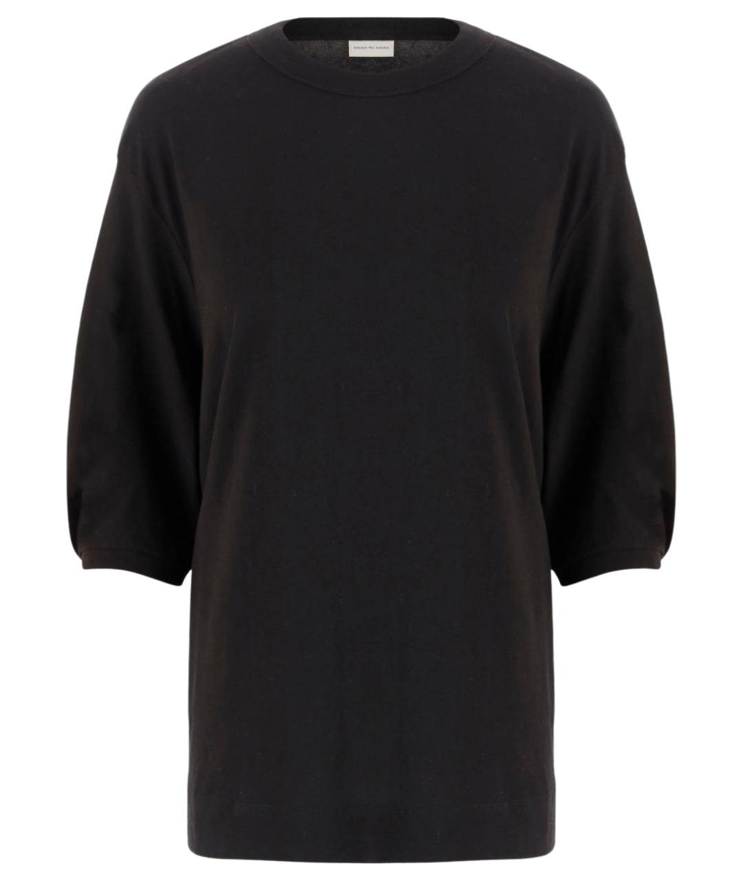 DRIES VAN NOTEN Черная хлопковая футболка, фото 1