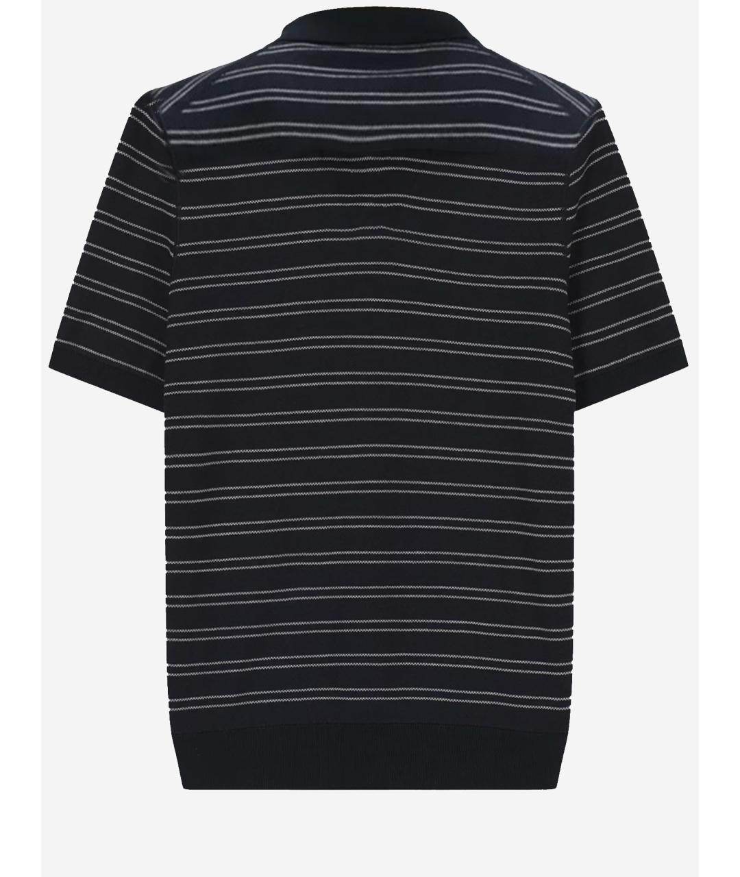 HUGO BOSS Темно-синее хлопковое поло с коротким рукавом, фото 2