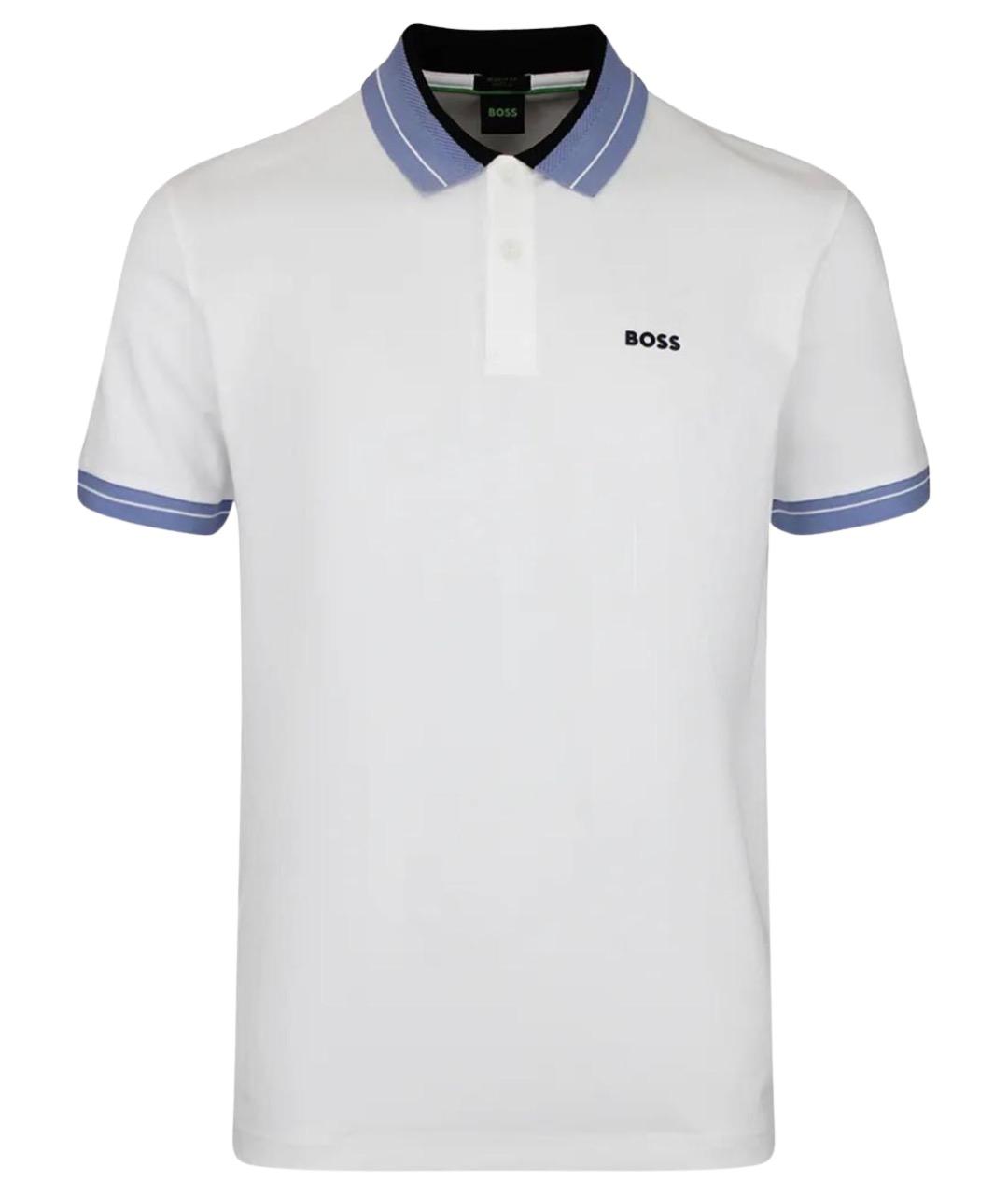 HUGO BOSS Белое хлопковое поло с коротким рукавом, фото 1