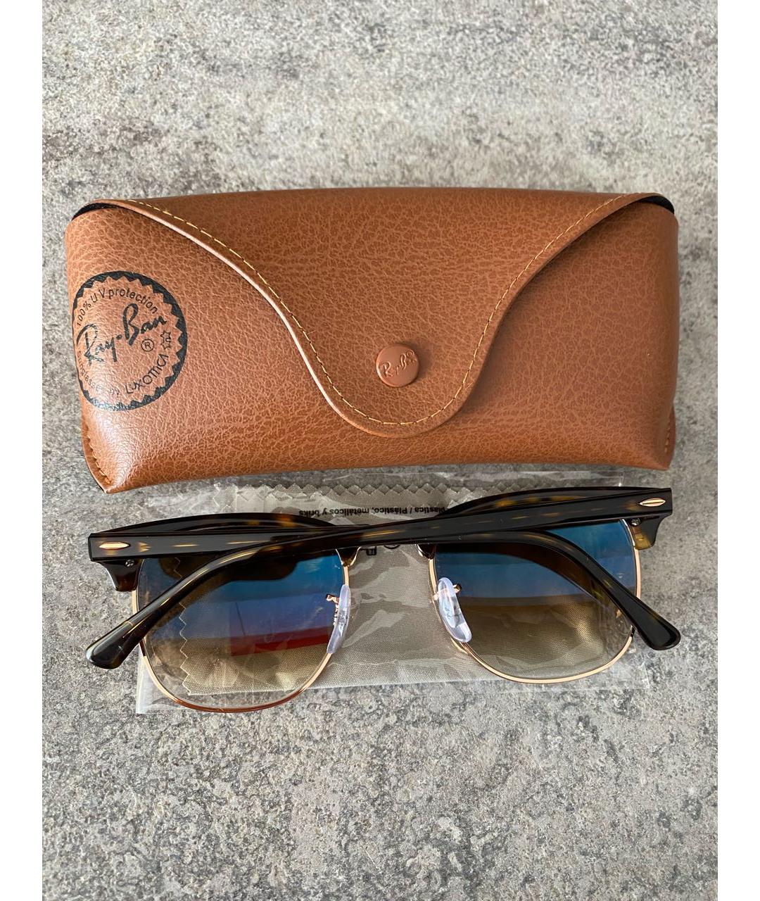 RAY BAN Коричневые пластиковые солнцезащитные очки, фото 3