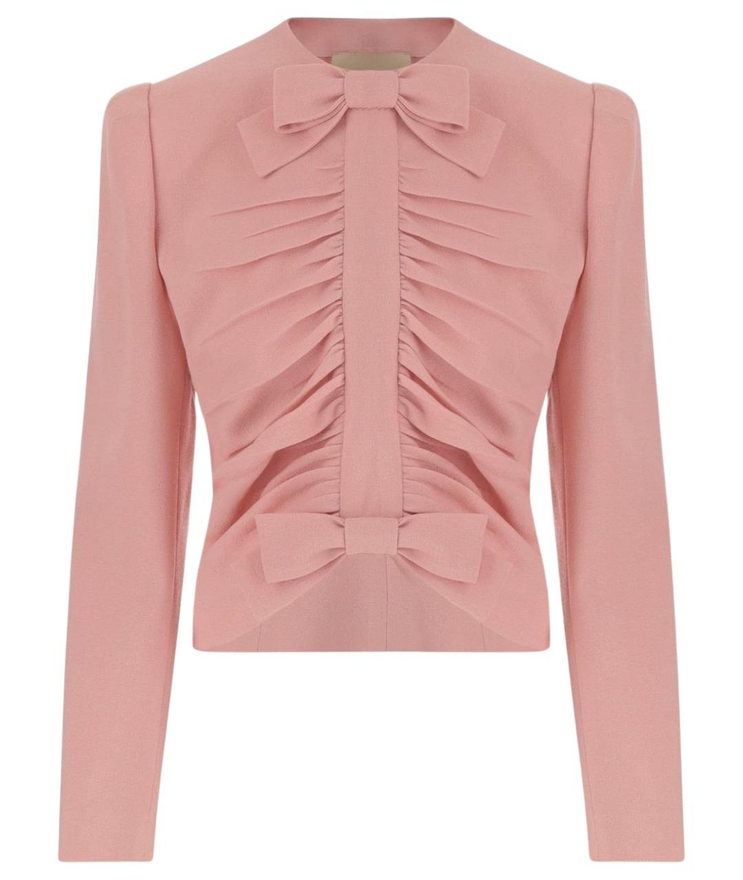 VALENTINO Розовый шерстяной жакет/пиджак, фото 1