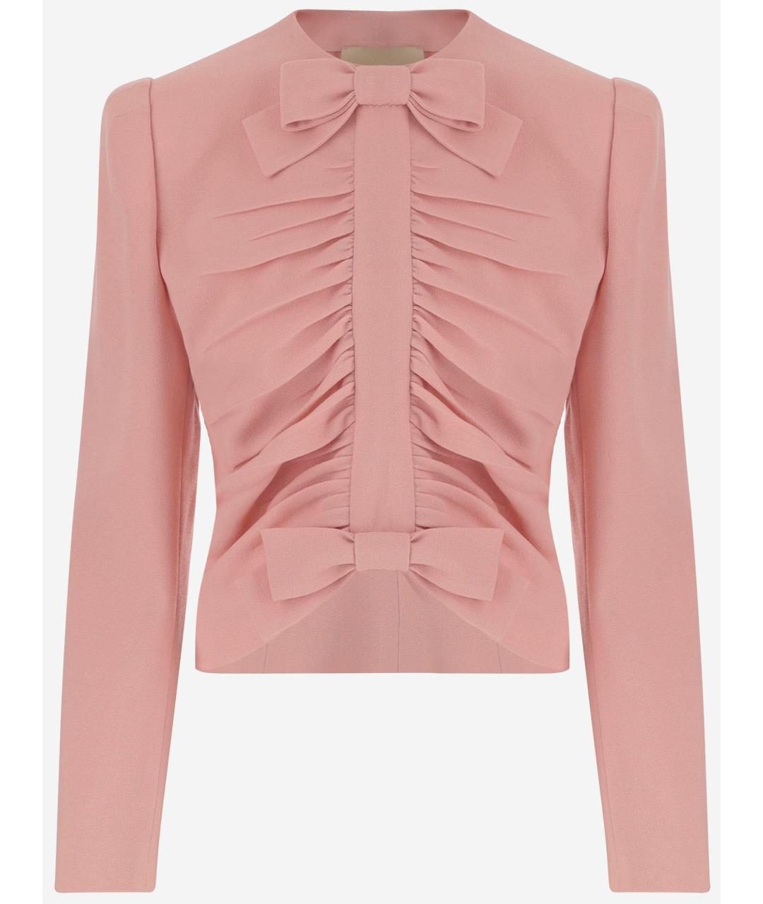 VALENTINO Розовый шерстяной жакет/пиджак, фото 4