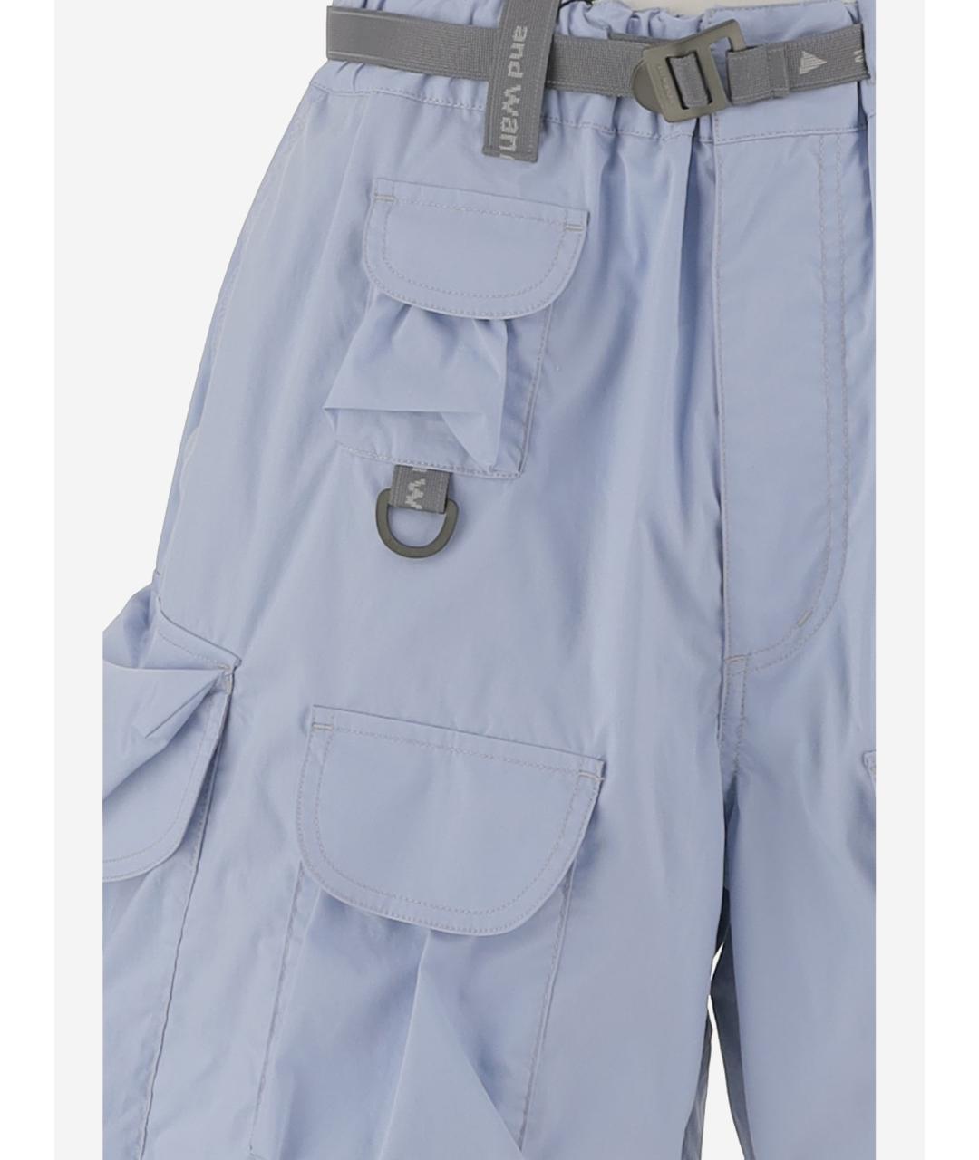 AND WANDER Голубые полиэстеровые шорты, фото 3