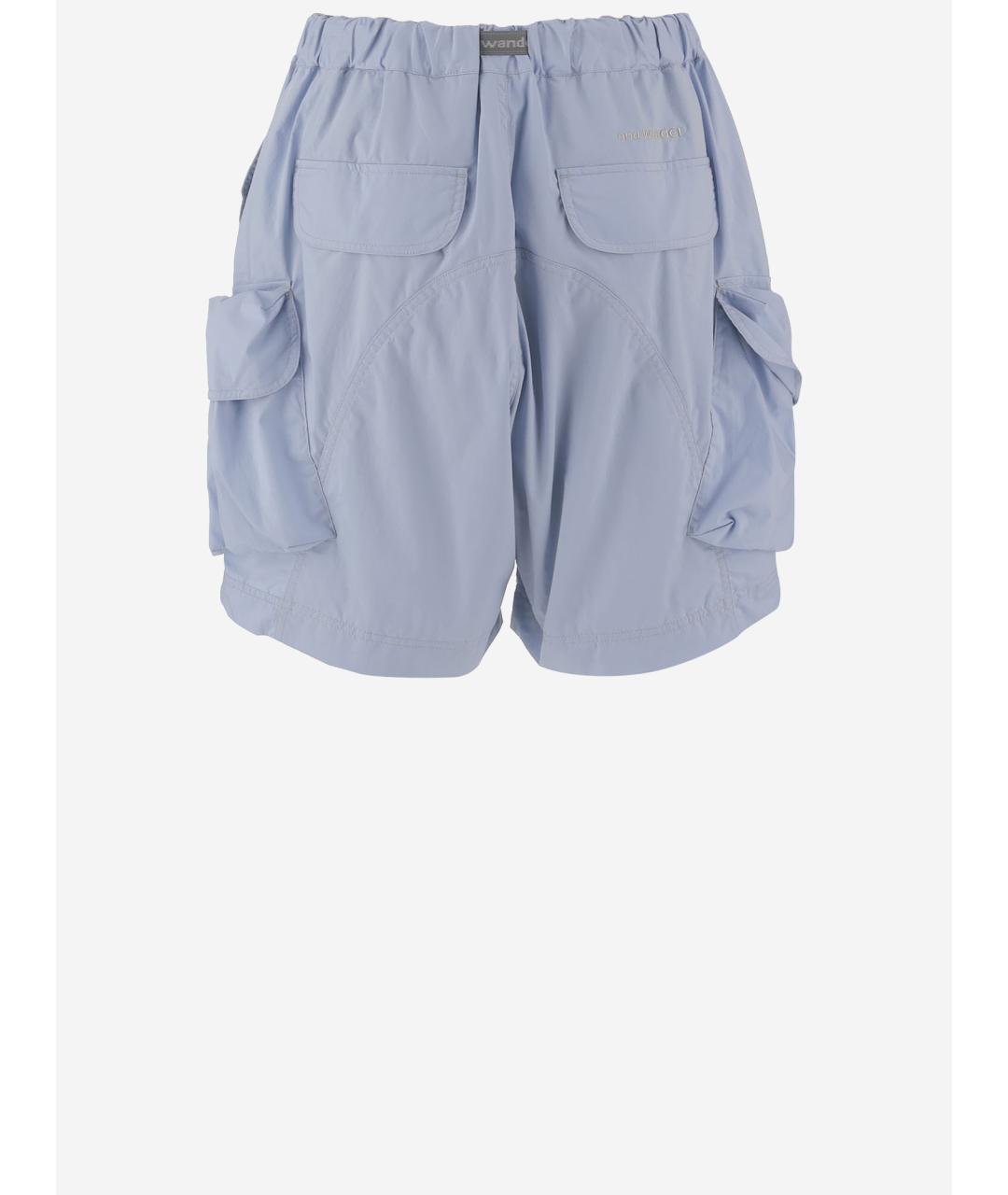 AND WANDER Голубые полиэстеровые шорты, фото 2
