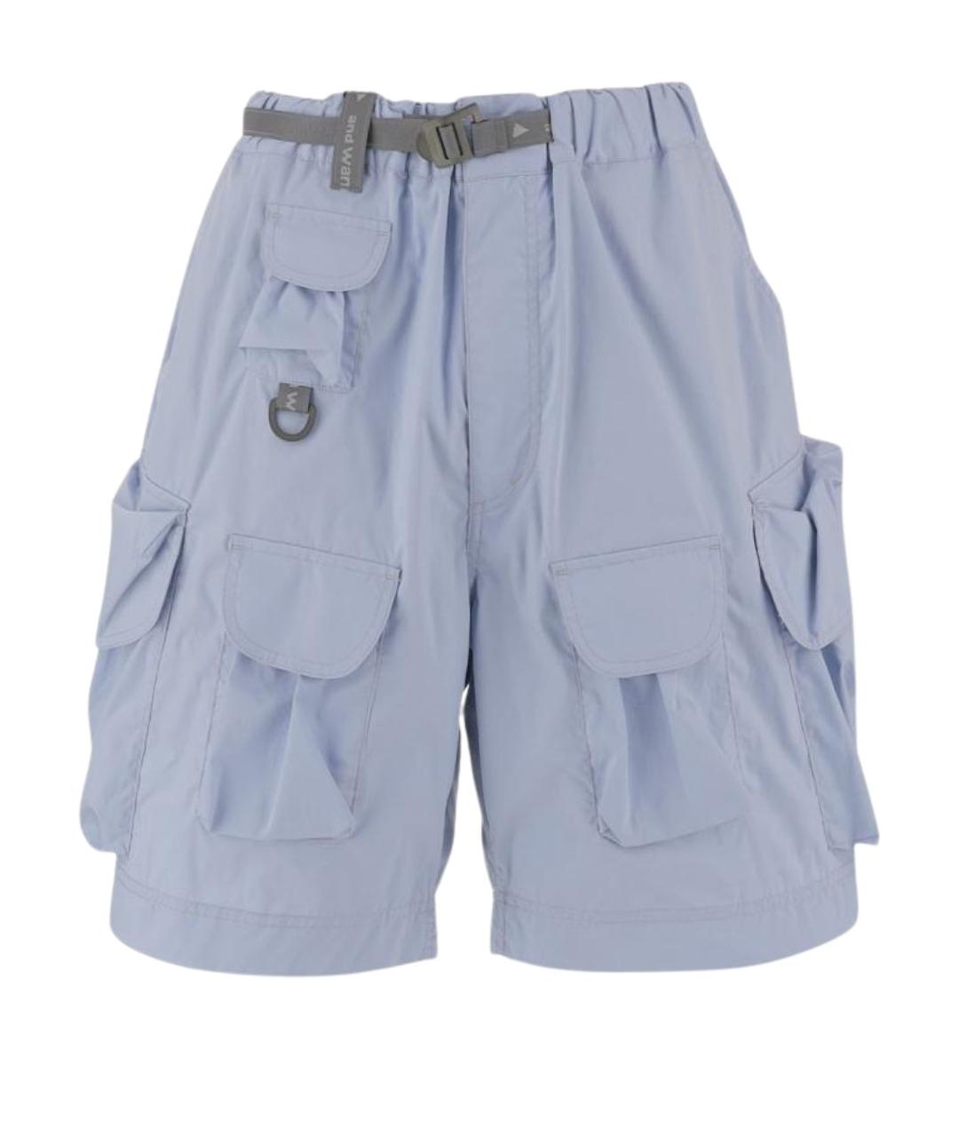 AND WANDER Голубые полиэстеровые шорты, фото 1