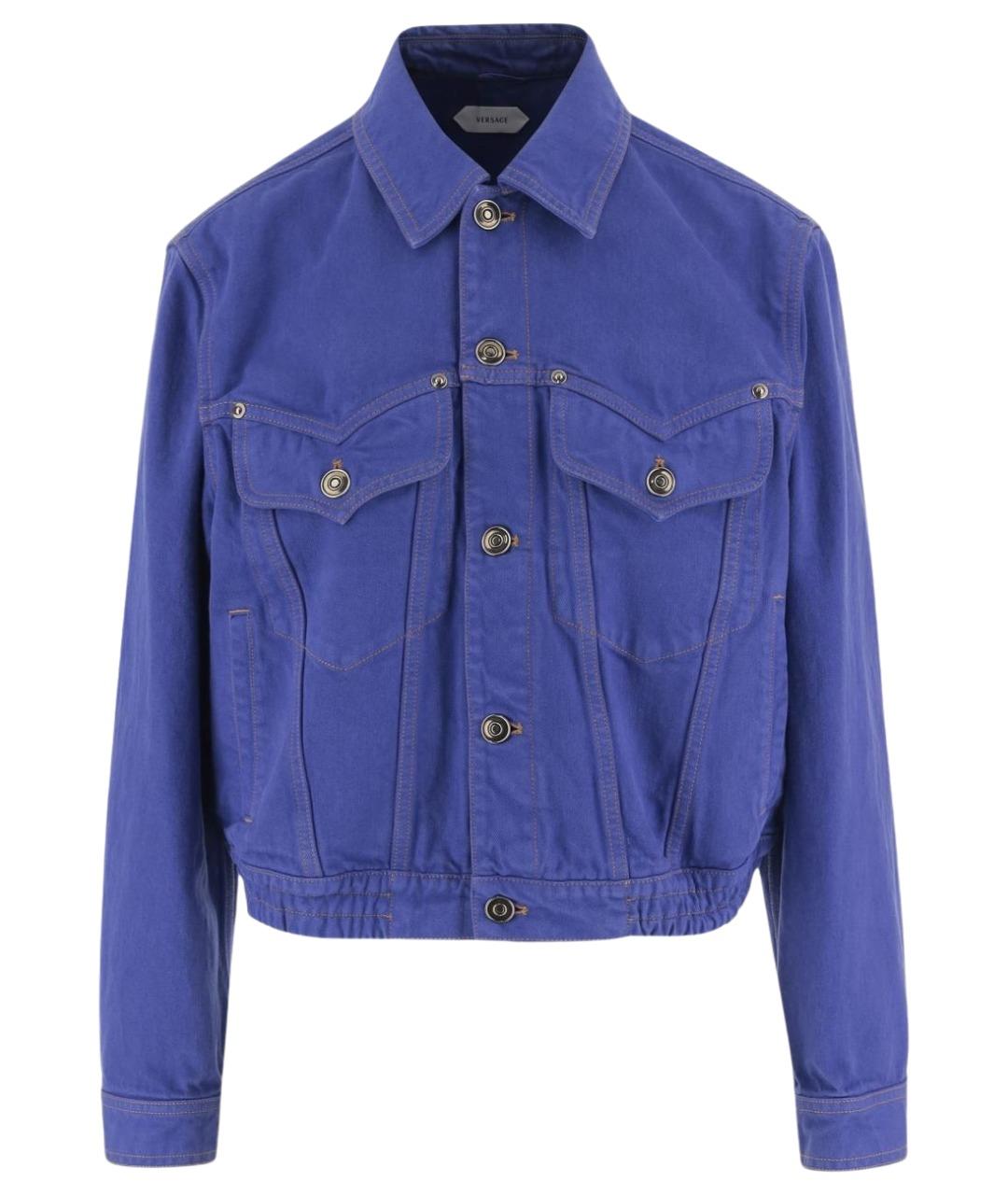 VERSACE Синяя хлопковая куртка, фото 1