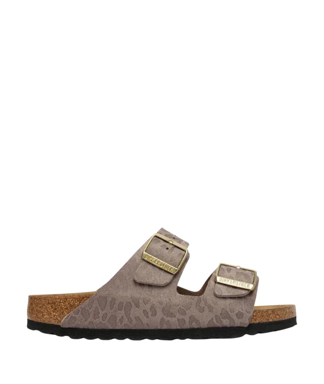 BIRKENSTOCK Бежевые бархатные сандалии, фото 1