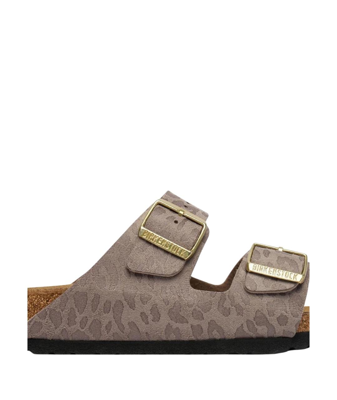 BIRKENSTOCK Бежевые бархатные сандалии, фото 5