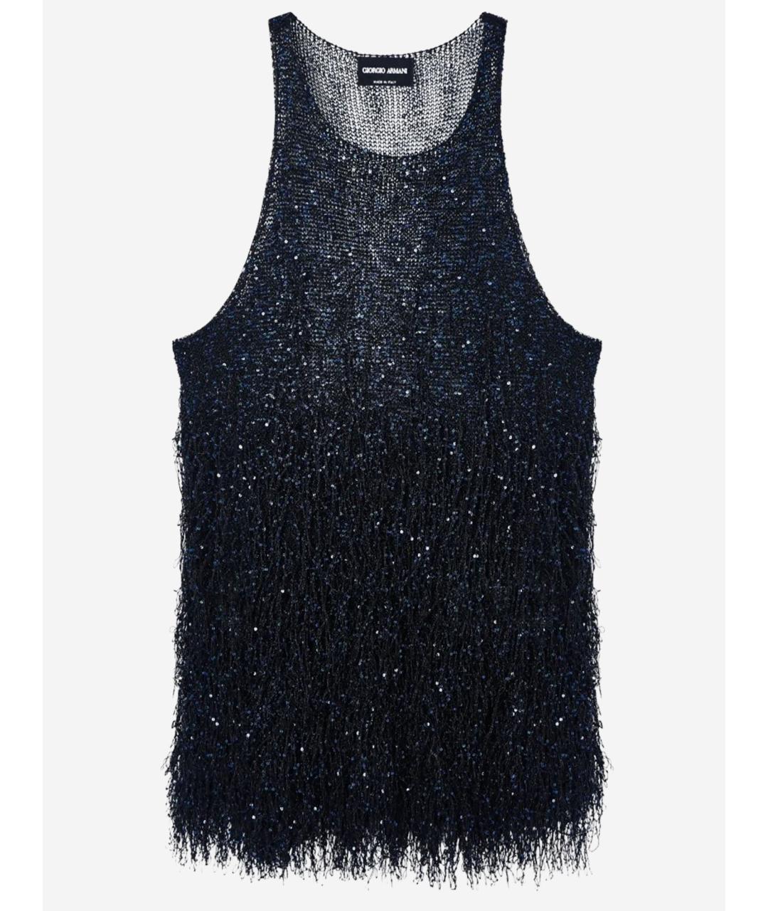 GIORGIO ARMANI Синяя полиамидовая майка, фото 4