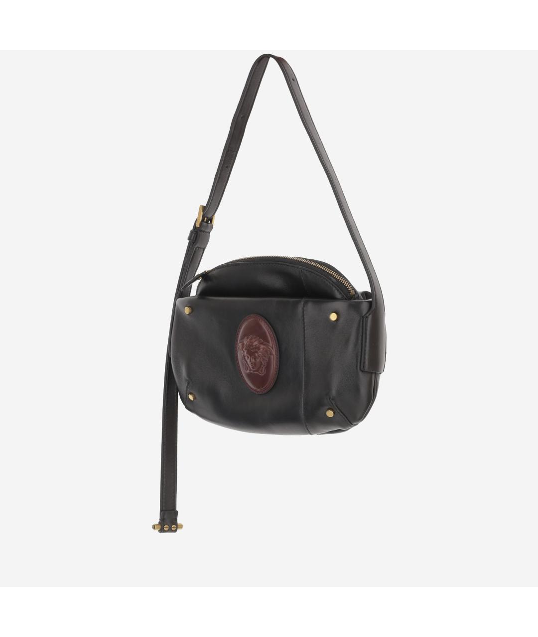 VERSACE Черная кожаная сумка через плечо, фото 2