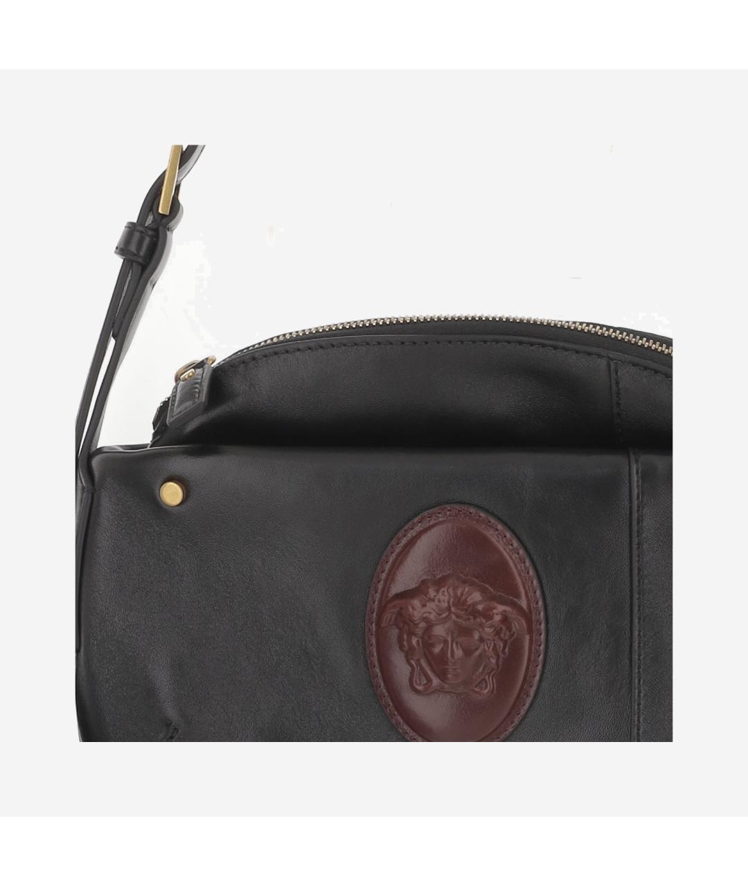 VERSACE Черная кожаная сумка через плечо, фото 4