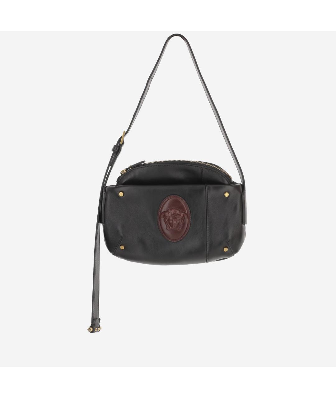 VERSACE Черная кожаная сумка через плечо, фото 5