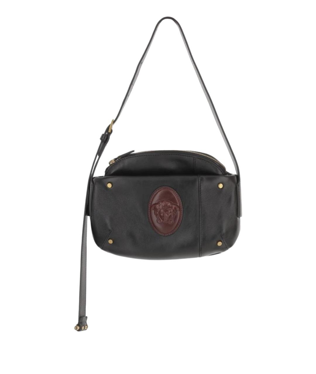 VERSACE Черная кожаная сумка через плечо, фото 1