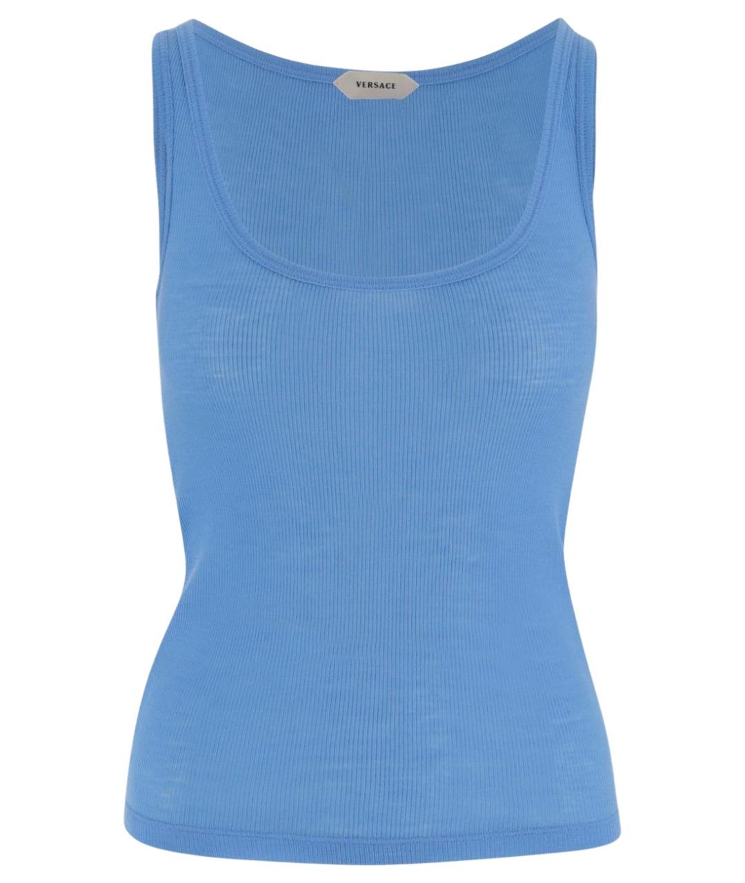 VERSACE Голубая майка, фото 1