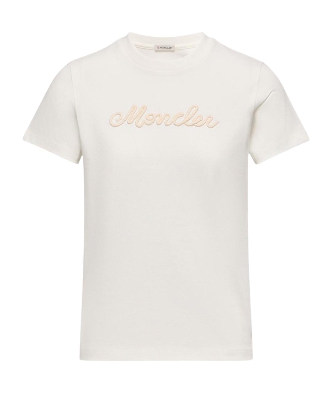 MONCLER Белая хлопковая футболка, фото 1
