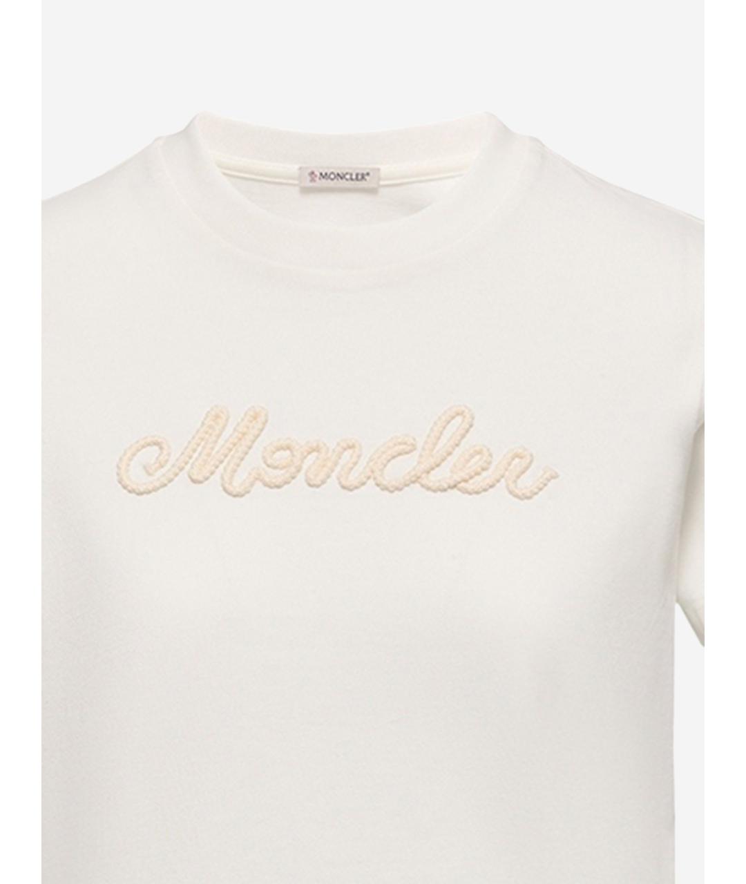 MONCLER Белая хлопковая футболка, фото 3