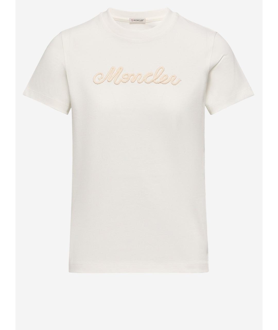 MONCLER Белая хлопковая футболка, фото 4