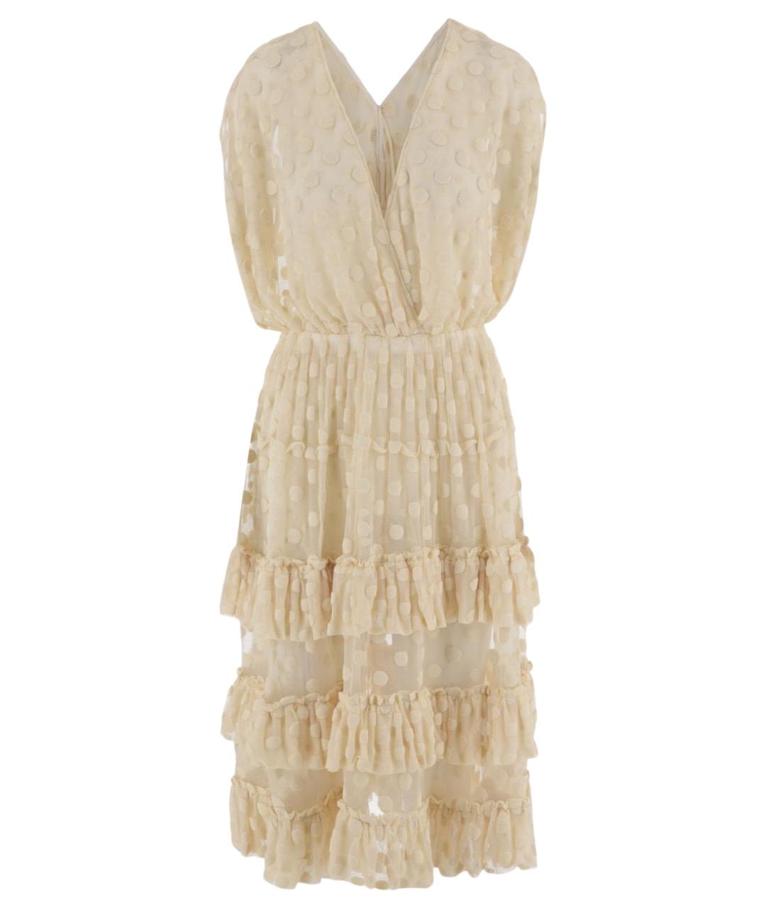 DRIES VAN NOTEN Бежевое хлопковое вечернее платье, фото 1