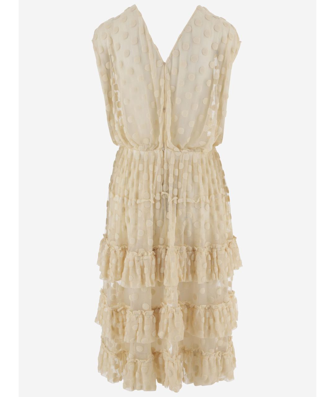 DRIES VAN NOTEN Бежевое хлопковое вечернее платье, фото 2