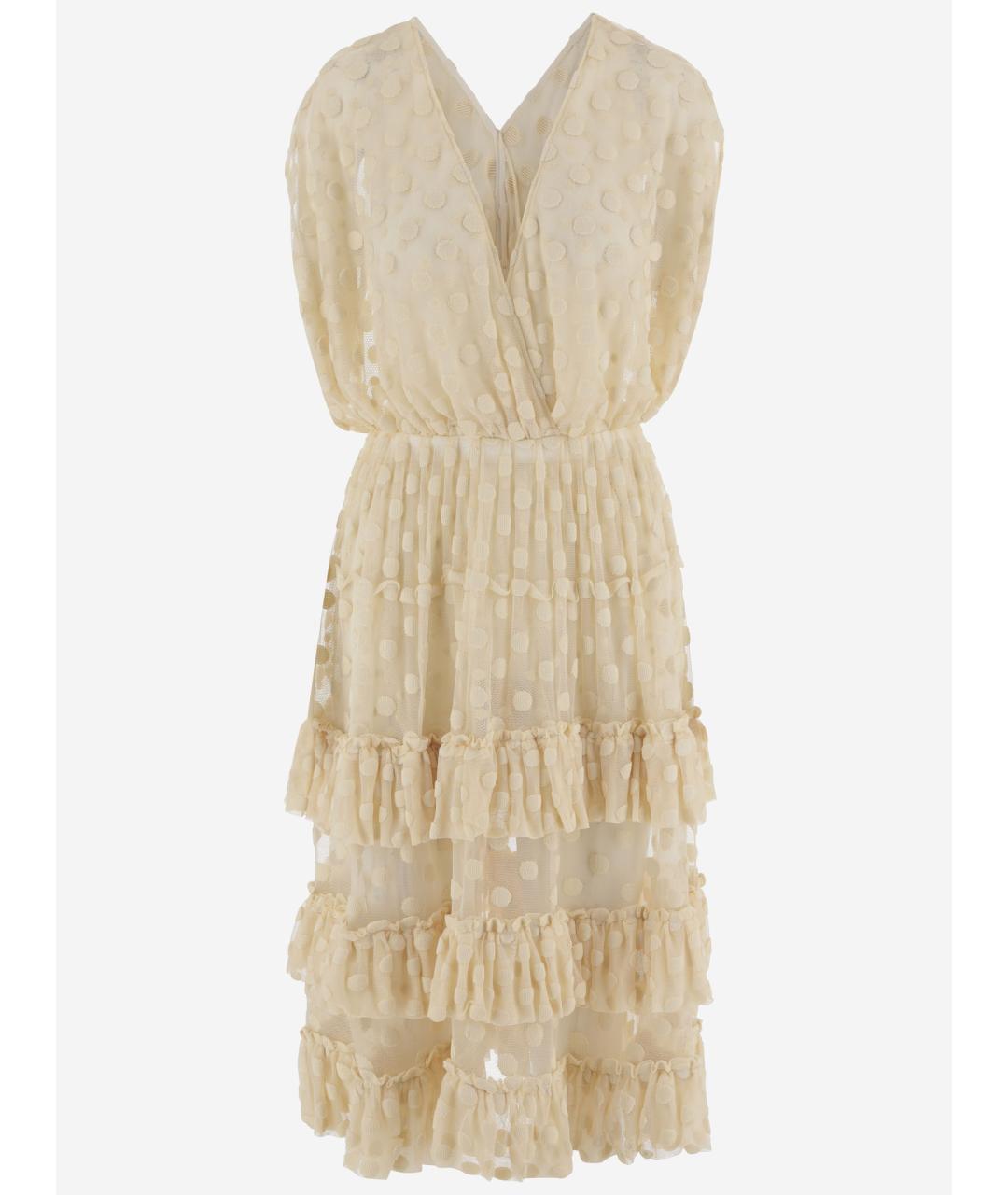 DRIES VAN NOTEN Бежевое хлопковое вечернее платье, фото 4