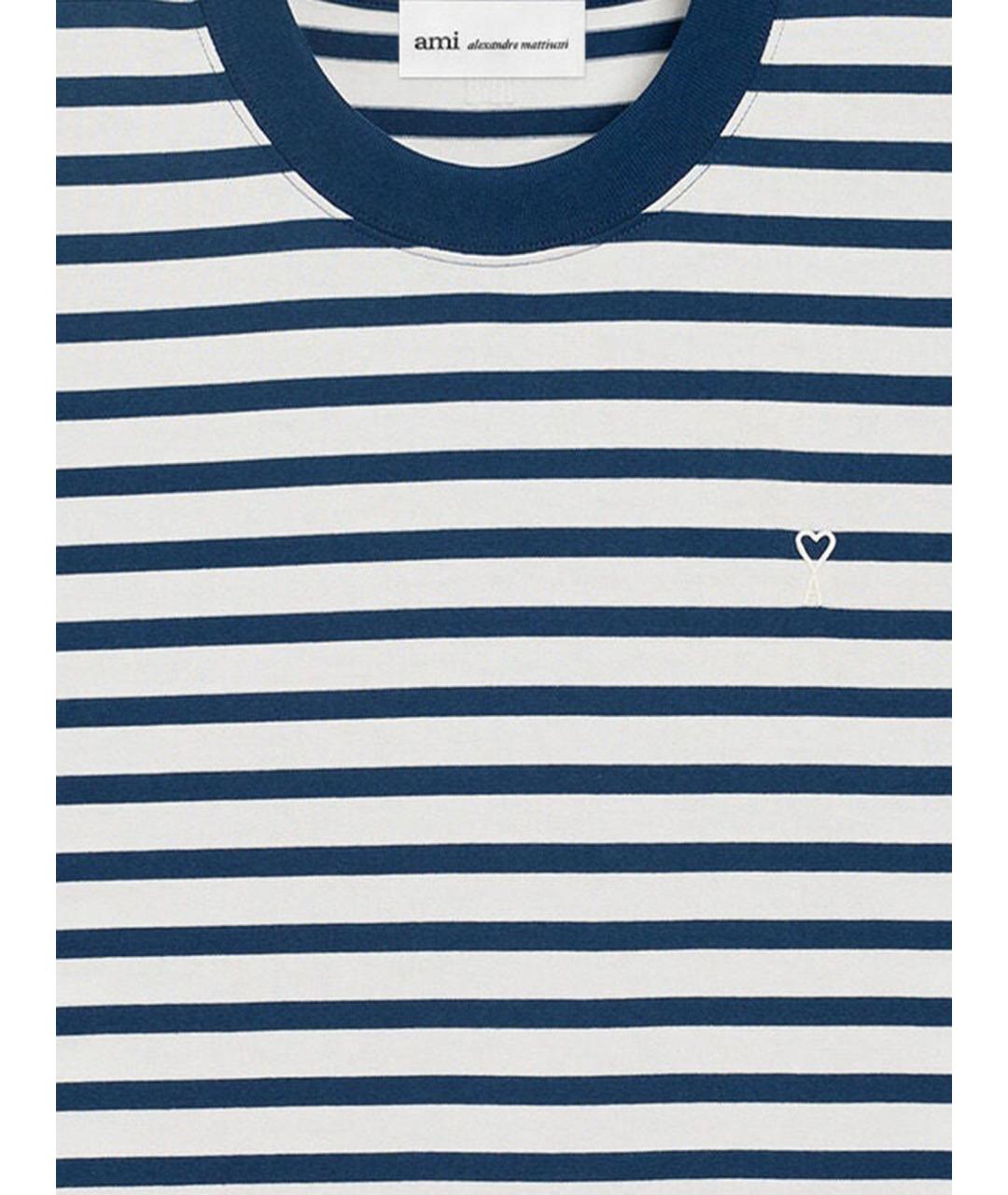 Ami Paris Синяя хлопковая футболка, фото 3