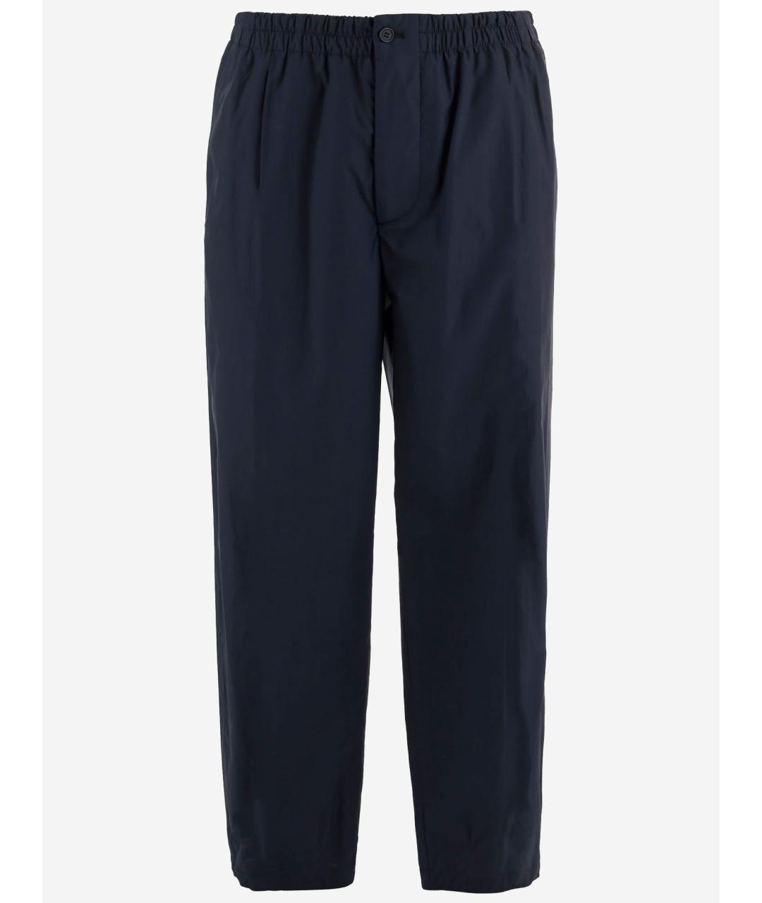GIORGIO ARMANI Темно-синие хлопковые повседневные брюки, фото 1