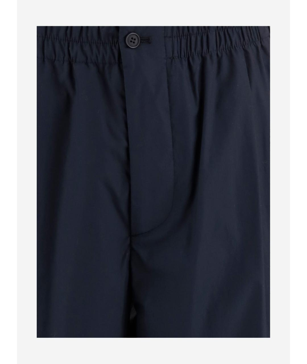 GIORGIO ARMANI Темно-синие хлопковые повседневные брюки, фото 3