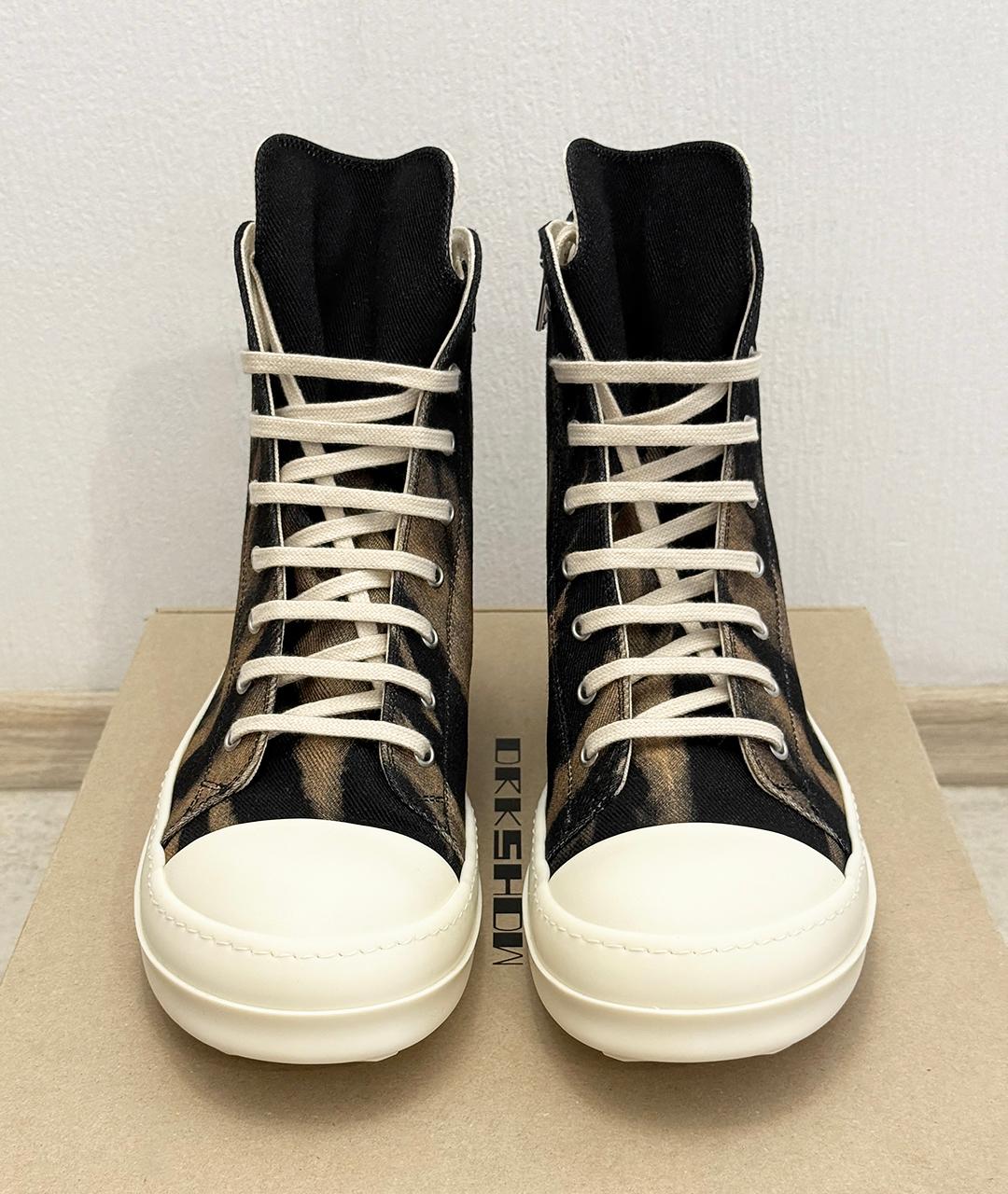 RICK OWENS DRKSHDW Черные высокие кроссовки / кеды, фото 3