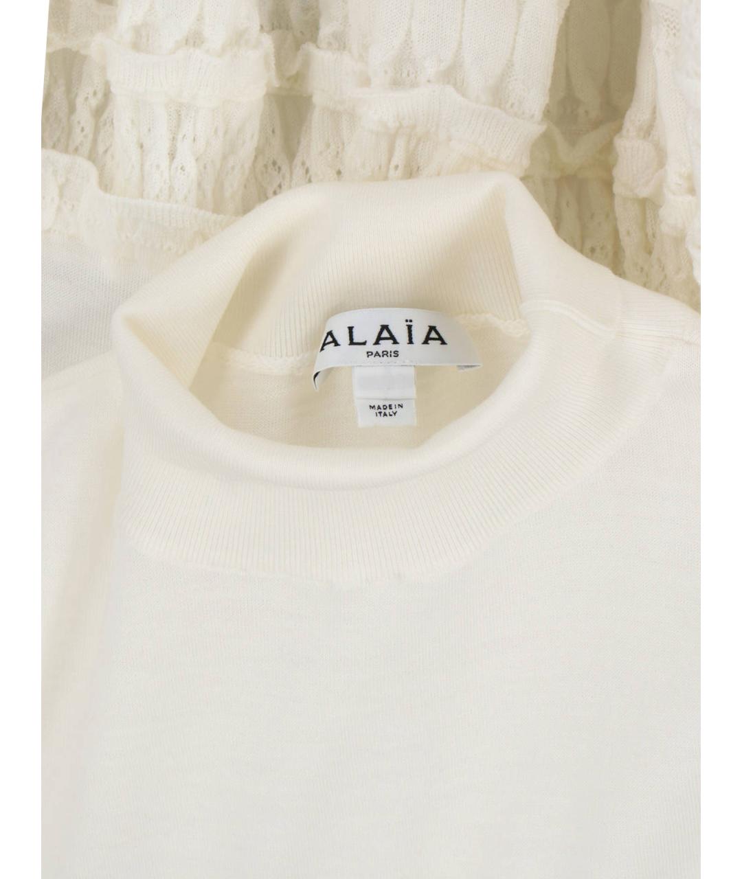 ALAIA Белая шерстяная блузы, фото 5