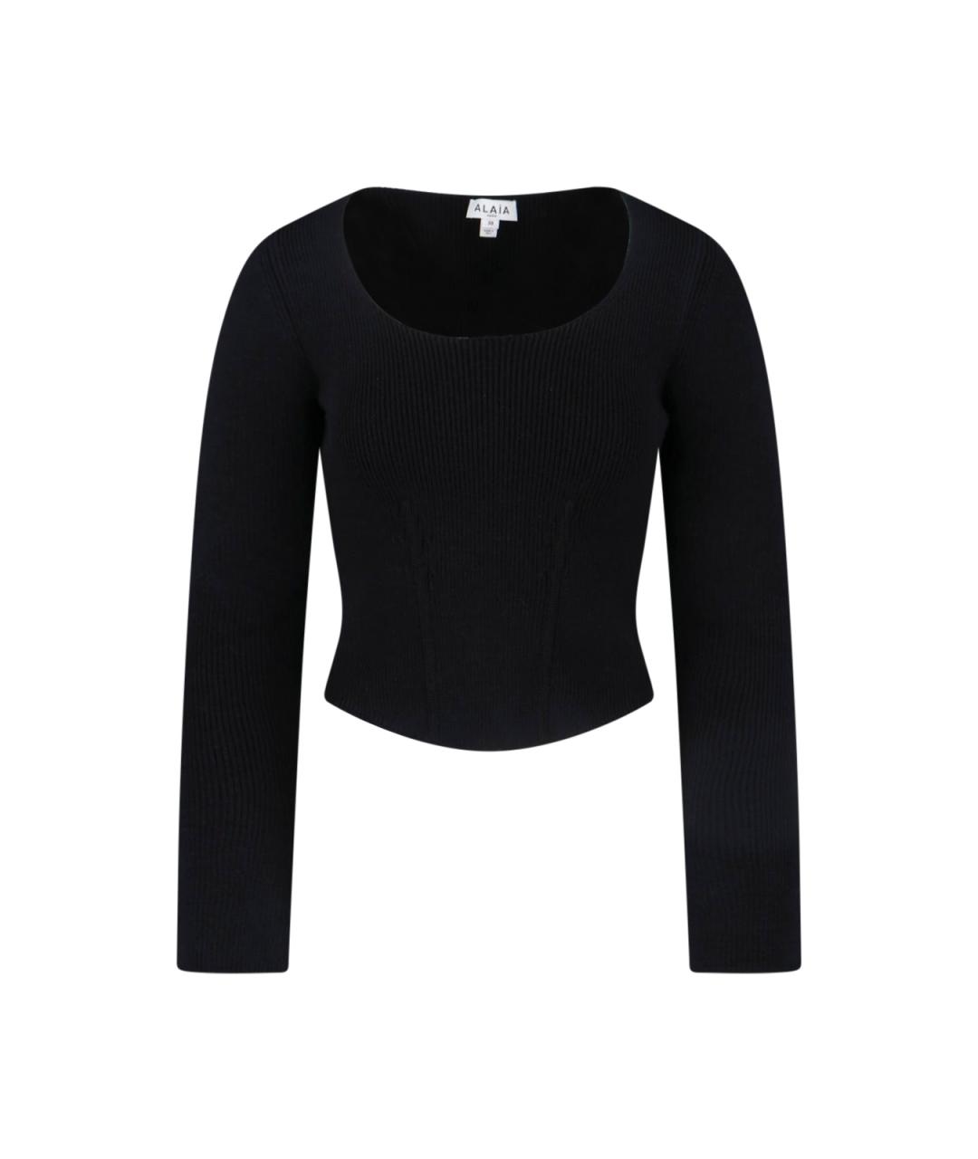 ALAIA Черный шерстяной джемпер / свитер, фото 1