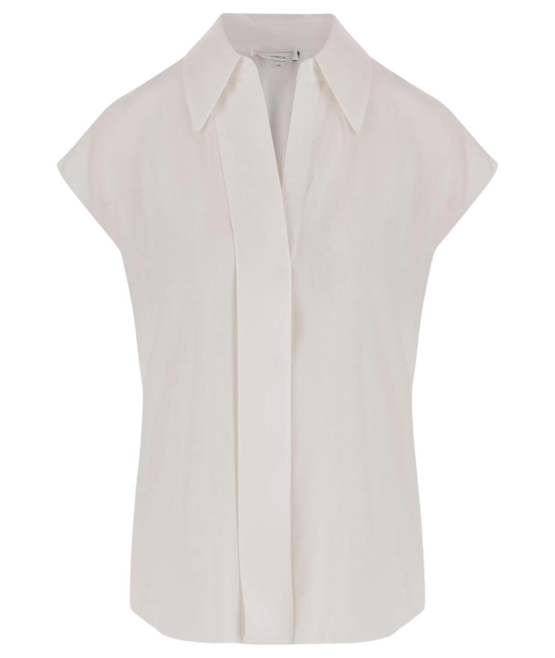 VINCE Белая шелковая рубашка, фото 1