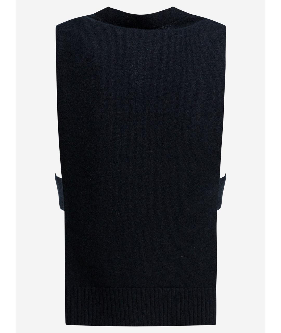 MIU MIU Темно-синяя кашемировая жилетка, фото 2