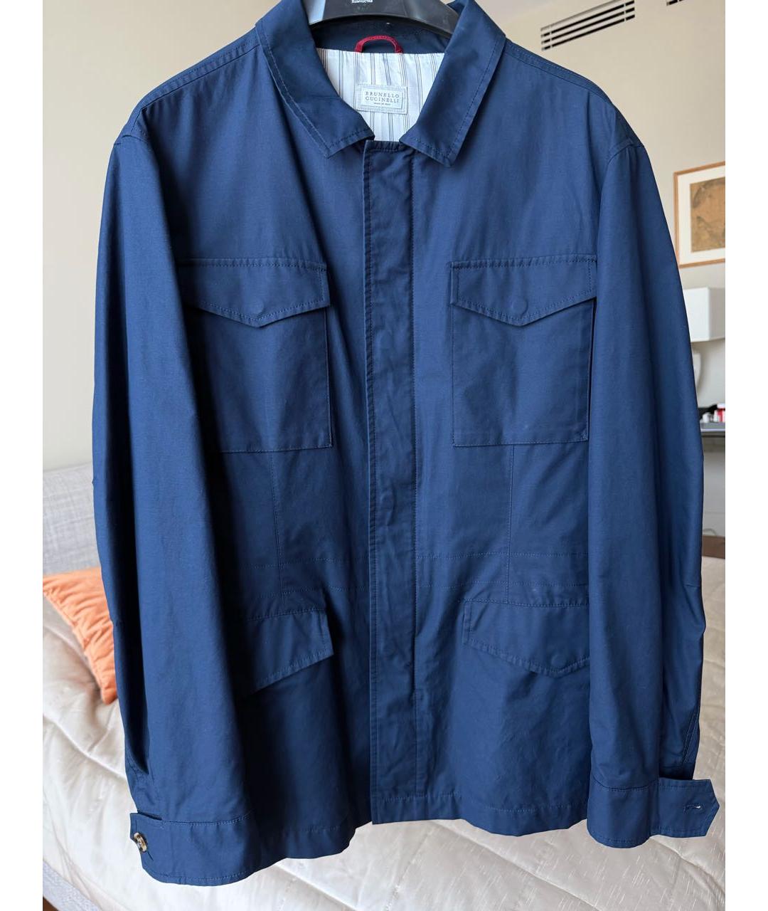 BRUNELLO CUCINELLI Синяя полиамидовая куртка, фото 6