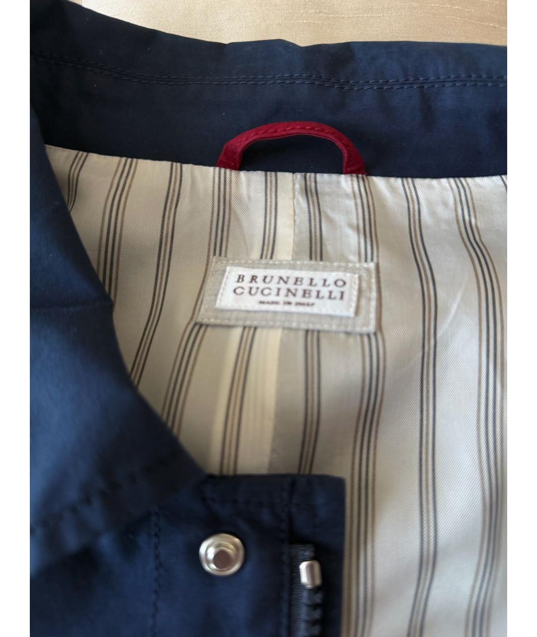 BRUNELLO CUCINELLI Синяя полиамидовая куртка, фото 4