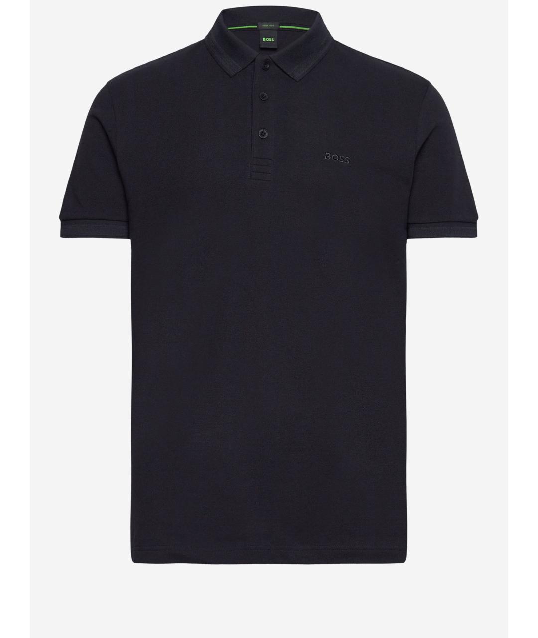 HUGO BOSS Синее хлопковое поло с коротким рукавом, фото 4