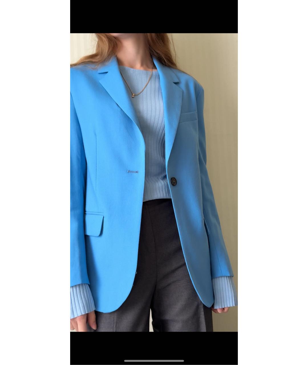 ARKET Голубой шерстяной жакет/пиджак, фото 3