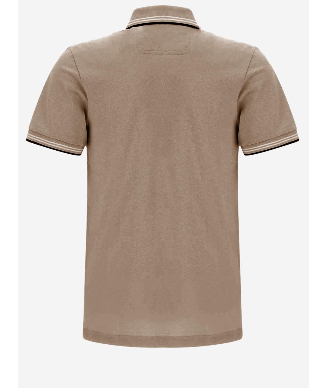 HUGO BOSS Бежевое хлопковое поло с коротким рукавом, фото 2