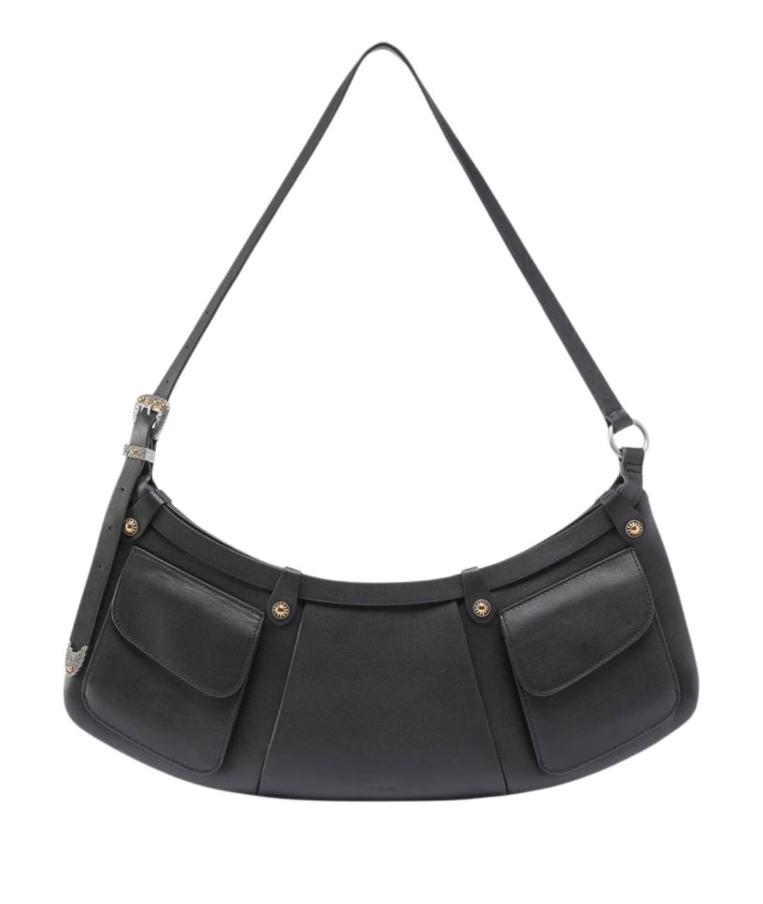 PINKO Черная кожаная сумка через плечо, фото 4