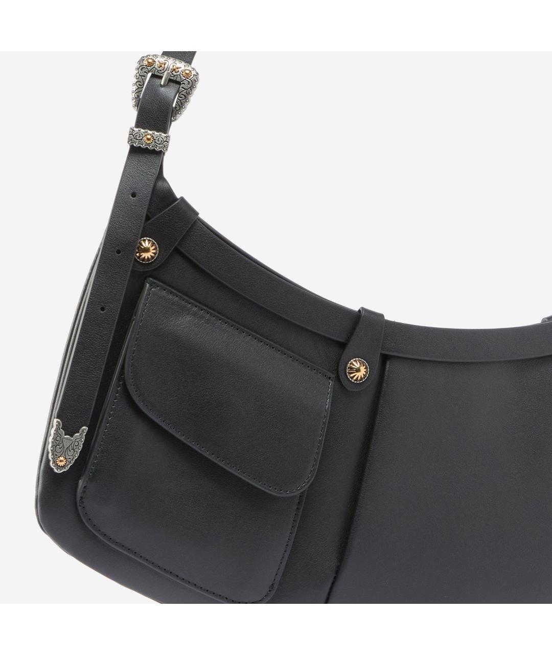 PINKO Черная кожаная сумка через плечо, фото 3