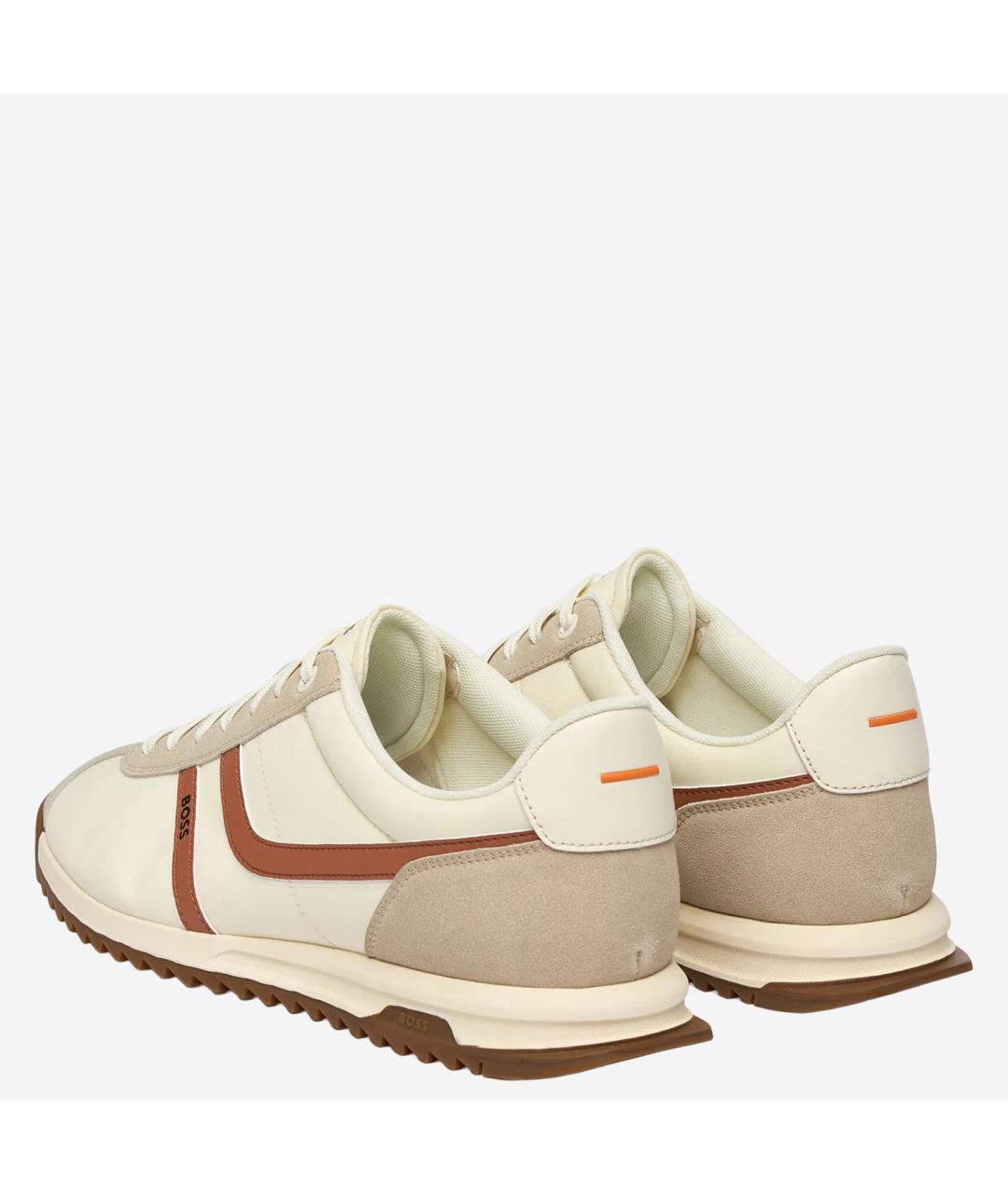 HUGO BOSS Бежевые синтетические низкие кроссовки / кеды, фото 4